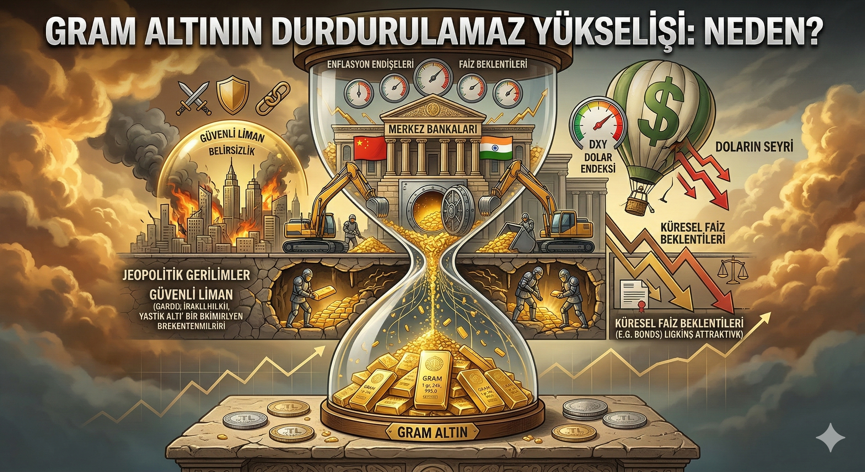 Gram Altın Neden Durdurulamıyor? Küresel Gerilimler ve Merkez Bankası Adımları Altını Nasıl Yükseltiyor?